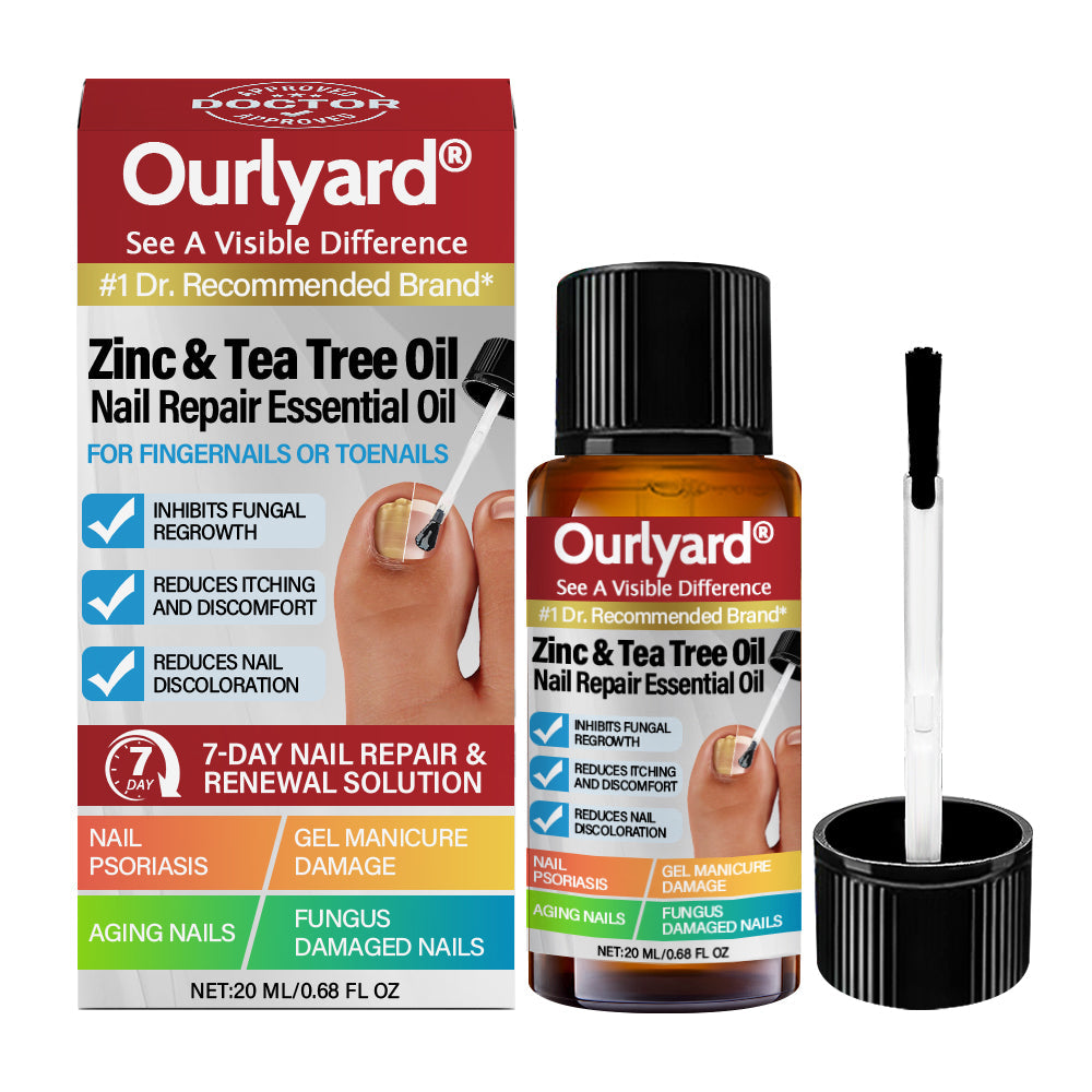 ✅ Made and Shipped from USA | Ourlyard® Zinc & Tea Tree Oil Nail Repair Essential Oil (Comprehensive repair, powerful treatment for all nail disorders)