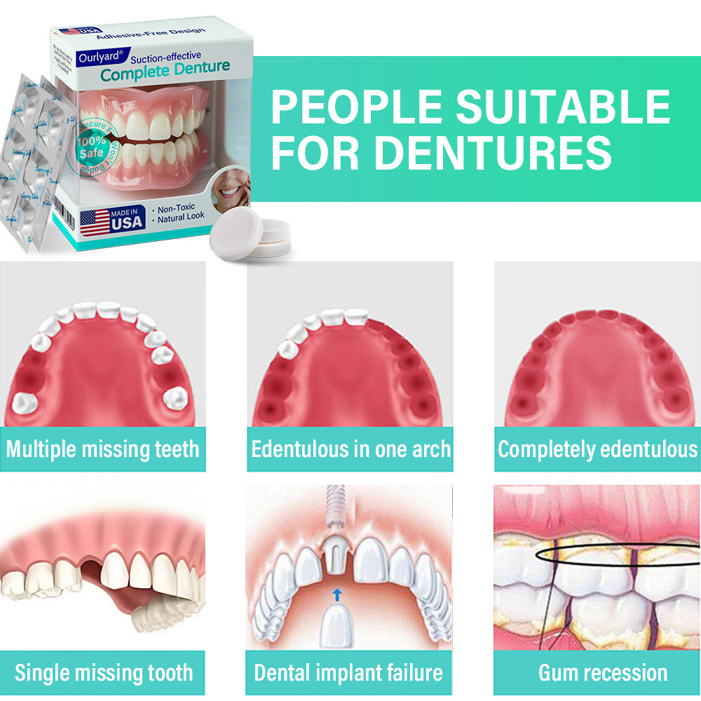 ✅ Made and Shipped from the USA| Ourlyard® Suction-fit Complete Denture 🎉