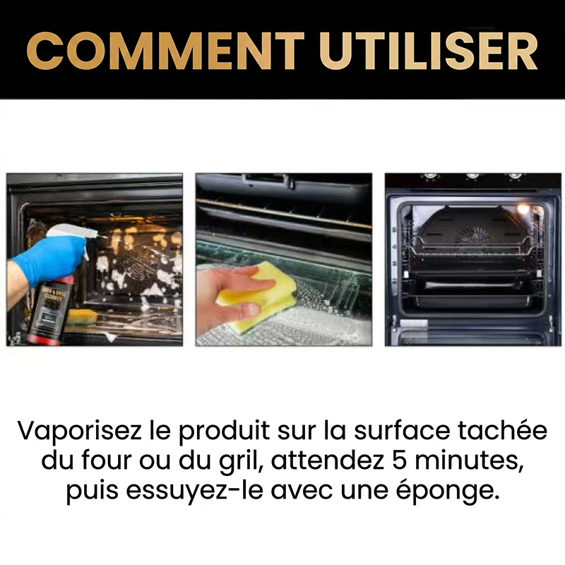 🎉Cadeau du Nouvel An 50 % DE RÉDUCTION !🧼Spray nettoyant puissant pour four et grill : élimine sans effort la graisse et les résidus alimentaires, sans frotter !