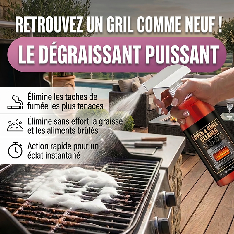 🎉Cadeau du Nouvel An 50 % DE RÉDUCTION !🧼Spray nettoyant puissant pour four et grill : élimine sans effort la graisse et les résidus alimentaires, sans frotter !
