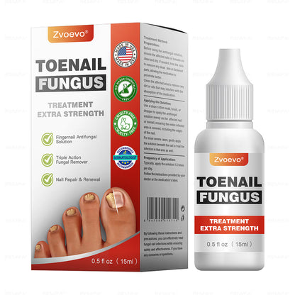 ✅ Made and Shipped from USA | Zvoevo® Toenail Fungus Treatment Extra Strength, Antifungal Solution for Toenail or Fingernail, Triple Action Formula for Remove Fungal, Repair and Renewal Damaged Nails🐞
