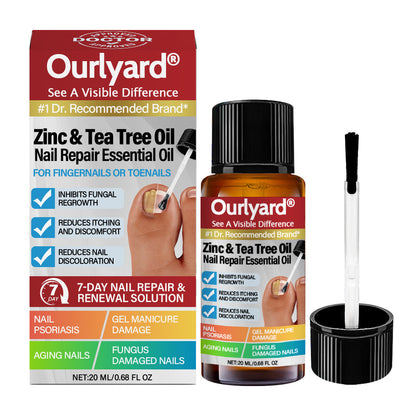 ✅ Made and Shipped from USA | Ourlyard® Zinc & Tea Tree Oil Nail Repair Essential Oil (Comprehensive repair, powerful treatment for all nail disorders)