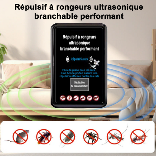 💥💥50% de réduction pour une durée limitée 💥💥Répulsif ultrasonique puissant contre les rongeurs – à brancher sur prise  -Remifa®