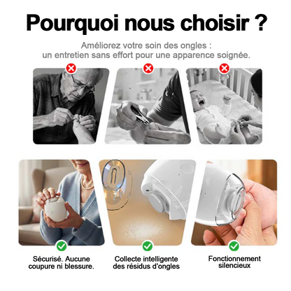 🔥 50% DE RÉDUCTION ! ✨ Ponceuse à Ongles Auto - 3 Vitesses Réglables, Silencieuse, LED Integrée pour Soin Précise -Remifa®
