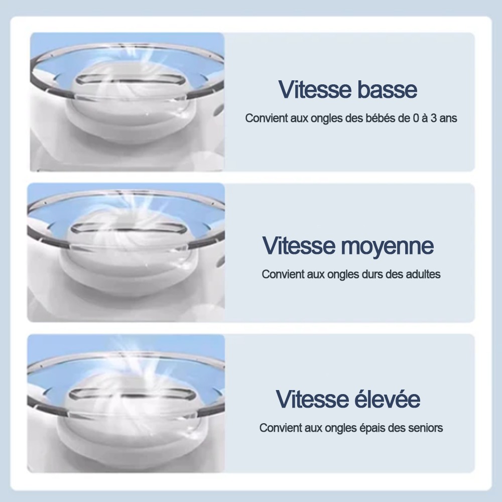 💥 50% DE RÉDUCTION ! ✨ Ponceuse à Ongles Auto - 3 Vitesses Réglables, Silencieuse, LED Integrée pour Soin Précise 💅✨ -Remifa®