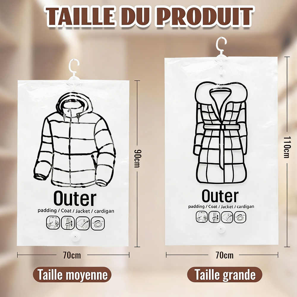 🔥Sac de rangement sous vide saisonnier pour doudoune suspendue