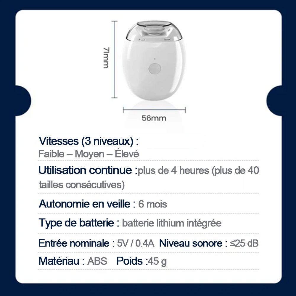 🔥 50% DE RÉDUCTION ! ✨ Ponceuse à Ongles Auto - 3 Vitesses Réglables, Silencieuse, LED Integrée pour Soin Précise -Remifa®