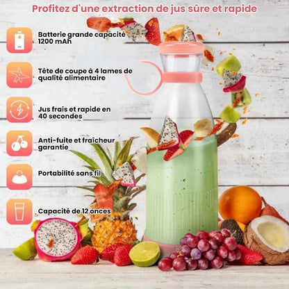 🍃Vente directe d'usine🍃 Extracteur de Jus Portable Best-Seller | Savourez du jus frais à tout moment, partout ! 🍎 -Remifa®